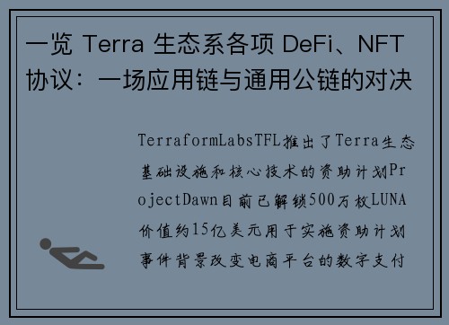 一览 Terra 生态系各项 DeFi、NFT 协议：一场应用链与通用公链的对决